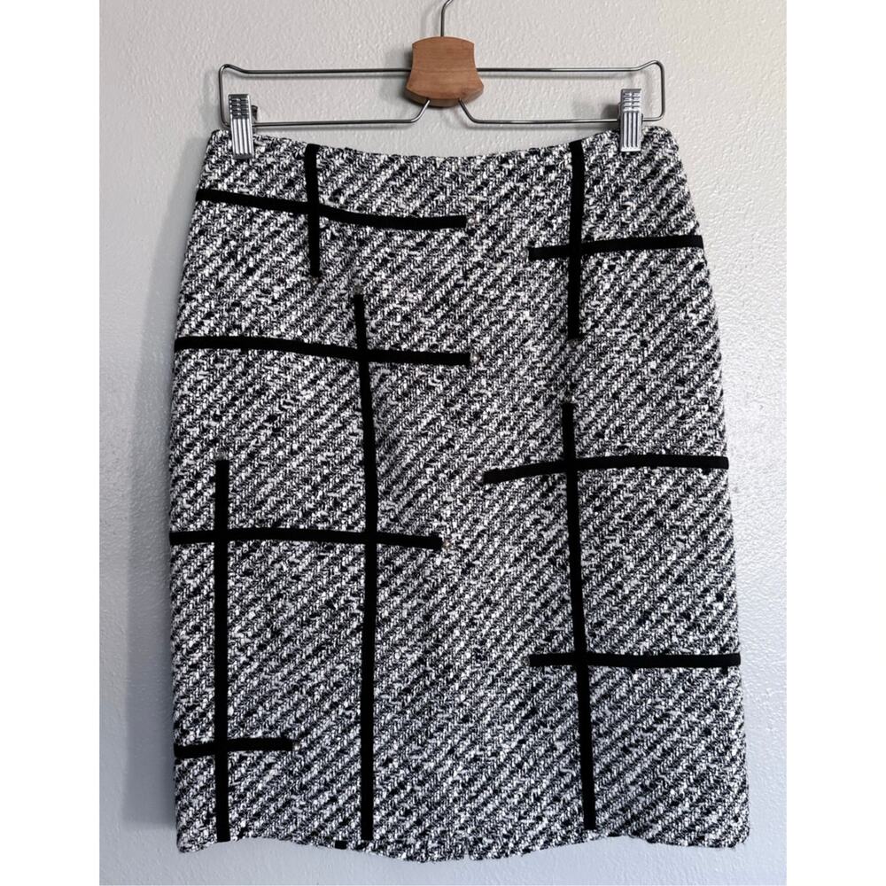 CARLISLE Pisces black white tween rhinestone embellished straight pencil skirt